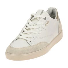 Discover the perfect blend of style and durability with the Ecco Street Lite Women's Sneakers in fresh white and beige. Model 212853 combines sleek Scandinavian design with exceptional comfort, making it an ideal choice for young adults who value fashion and function. The lightweight construction and breathable materials ensure all-day comfort, whether you're exploring the city or running errands. Step into the Ecco Street Lite and experience the ultimate in modern, casual footwear designed to k White Leather Walking Shoes With Rubber Sole, Classic White Low-top Golf Shoes, Modern White Sneakers With Ortholite Insole, White Sneakers With Ortholite Insole And Round Toe, White Round Toe Sneakers With Ortholite Insole, White Ortholite Insole Sneakers With Round Toe, White Low-top Walking Shoes With Perforations, Sporty White Walking Shoes With Perforated Toe Box, White Leather Low-top Walking Shoes