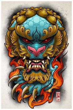 David Tevenal, Tattoo Japonais, Hannya Maske, Tato Phoenix, Japanese Demon Tattoo, Foo Dog Tattoo Design, Guerriero Samurai