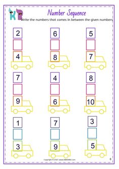 the number sequence worksheet for children to learn how to count and color numbers