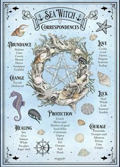 the sea witch tarot with its corresponding symbols