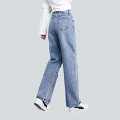 Be the trendsetter of 2023 with our light blue faded women's jeans!This streetwear-style inspired design from our Spring-Summer Collection is perfect for any occasion. Crafted from premium quality denim. these wide-leg. high-waist jeans feature a zipper & button closure for ultimate comfort and trend.Distinctive Features: Street Style: Stand out from the crowd with this trendy-forward style. perfect for any non-formal or formal occasion. Bleached Denim: The light blue bleaching brings out a uniq Trendy High Waist Faded Jeans, Faded High Waist Flare Jeans, Trendy Washed Blue Full-length Jeans, Trendy Washed Blue Jeans, Trendy Washed Blue Jean Shorts, Trendy Washed Blue Cropped Jeans, Trendy High Rise Faded Jeans, Faded Wide Leg Cropped Jeans, High Waist Faded Jeans