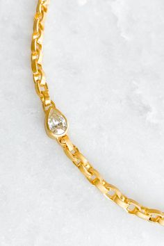 One of a Kind Diamond Pear Necklace from Darius 18k yellow gold signature chain necklace 1.10ct antique pear diamond set off-center on chain 17" total length Each link made entirely by hand Handmade box clasp Made in Los Angeles Luxury Pear-shaped Yellow Gold Diamond Necklace, Formal Teardrop Chain Necklace With Adjustable Chain, Yellow Gold Pear-shaped Necklace With Single Cut Diamonds, Pear Shaped Yellow Gold Necklace With Single Cut Diamonds, Pear-shaped Yellow Gold Necklace With Single Cut Diamonds, Yellow Gold Diamond Necklace With Figaro Chain, Yellow Gold Teardrop Necklace With Rose Cut Diamonds, Formal Teardrop Chain Necklace, Gold Drop Necklace With Rose Cut Diamonds