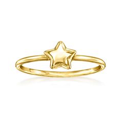 10kt Yellow Gold Star Ring | Ross-Simons Preppy Ring, Gold Wardrobe, Gold Promise Ring, Gold Rings Simple, Gold Promise Rings, Jewelry Accessories Ideas, Fine Jewelery, Jewelry Essentials, Gold Ring Sets