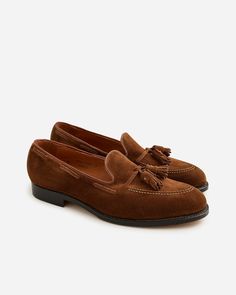 J.Crew: Alden® For J.Crew Suede Tassel Loafers For Men Suede Wingtip Tassel Loafers For Galas, Goodyear Welted Suede Tassel Loafers With Plain Toe, Classic Suede Moccasins With Tassels, Formal Suede Loafers With Tassels, Brown Suede Goodyear Welted Tassel Loafers, Brown Suede Tassel Loafers Goodyear Welted, Brown Suede Tassel Loafers With Goodyear Welt, Formal Suede Slip-on Tassel Loafers, Classic Suede Slip-on Tassel Loafers