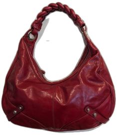 Formal Red Hobo Bag, Elegant Red Handheld Hobo Bag, Red Handheld Hobo Bag, Red Handheld Bags With Braided Handles, Red Handheld Hobo Bag For Travel, Elegant Red Hobo Shoulder Bag, Handheld Red Hobo Bag, Elegant Red Satchel Hobo Bag, Elegant Red Rectangular Hobo Bag