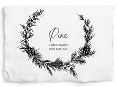 the pine hand drawn font and svt is displayed on a piece of white paper