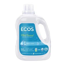 a bottle of ecos laundry deterant on a white background