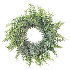 a wreath made out of green leaves