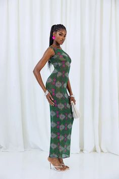 Claude Kameni Muna Dress - Elegant African Print Printed Gowns, African Print Dress, African Print Fabric, African Print Fashion, Fashion Wear, Xl Dress, African Print, Puff Sleeves, Elegant Dresses