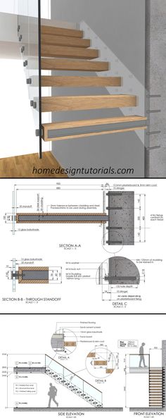 some stairs and railings are shown in this graphic drawing, which shows how to use them