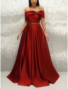 A-Line Evening Gown Elegant Dress Formal Sweep / Brush Train Christmas Red Green Dress Short Sleeve Off Shoulder Satin with Bow(s) Pleats 2024 Green Dress Short, Red Green Dress, Train Christmas, Elegant Red Dress, Gown Elegant, Formal Wedding Guests, Evening Dresses Online, Dresses Formal Elegant, Cheap Evening Dresses