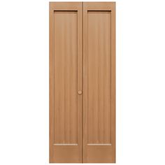 a wooden door with two doors on the front and side panels in light brown wood