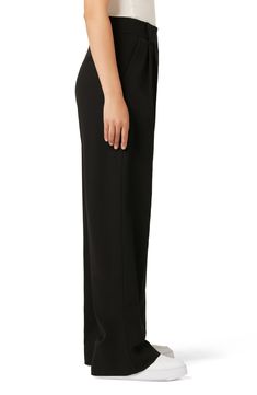 These wide-leg trousers are fashioned from smooth woven fabric and gently pleated at the waist to further the flowy fit. 30" inseam; 22" leg opening; 13 1/2" front rise; 17 1/2" back rise (size 8) 63% polyester, 32% rayon, 5% elastane Machine wash, line dry Imported Wide Leg Bottoms With Pleated Waist, Wide Leg Bottoms With Pleated Waist For Evening, Business Casual Wide Leg Pants With Pleated Waist, Solid Wide-leg Bottoms With Pleated Waist, Evening Wide Leg Bottoms With Pleated Waist, Relaxed Fit Wide Leg Pants With Pleated Waist, Elegant Wide Leg Pants With Loosely Fitted Hips, Chic Wide Leg Pants With Pleated Waist, Formal Wide-leg Pants With Pleated Waist