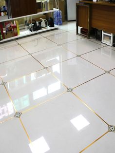 the floor is clean and ready to be used in this store or office area,