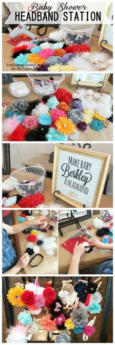 there are many different types of crochet flowers on the table and in front of them