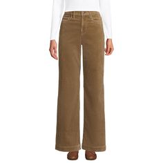 These corduroy pants from Lands' End are fitted at the waist and hips, looser through thighs and gently flares all the way down the leg.Click on this WOMEN'S GUIDE to find the perfect fit and more! These corduroy pants from Lands' End are fitted at the waist and hips, looser through thighs and gently flares all the way down the leg.Click on this WOMEN'S GUIDE to find the perfect fit and more! FEATURES Button & zipper closure Belt loops 5 pockets Wide wale corduroy constructionFIT & SIZING High r Wide Leg Corduroy Pants, Wide Wale Corduroy, Petite Size Chart, Plus Size Shorts, Way Down, Bottom Clothes, Corduroy Pants, Plus Size Tops, Lands End