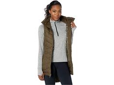 Columbia Heavenly™ Long Vest | Zappos.com Sleeveless Fall Outerwear For Outdoor, Fitted Winter Vest For Outdoor, Nylon Moisture-wicking Outerwear For Hiking, Sporty Hooded Vest For Outdoor Activities, Winter Stretch Nylon Vest, Fitted Winter Vest For Outdoor Activities, Stretch Windproof Outerwear For Outdoor Activities, Stretch Windproof Outerwear For Outdoor, Nylon Athleisure Outerwear For Cold Weather