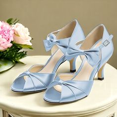 Category:Wedding Shoes,Heels; Upper Materials:Satin; Lining Materials:Sheepskin; Embellishment:Bowknot; Heel Type:Kitten Heel,Stiletto; Gender:Women's; Toe Shape:Peep Toe,Round Toe; Type:Wedding Sandals; Style:Elegant; Heel Height(inch):2-3; Outsole Materials:Rubber; Occasion:Wedding,Party; Listing Date:04/18/2024; 2024 Trends:Dress Shoes Heels Wedding Shoes, March Wedding, Heels Wedding, Pinterest Wedding, Heels Online, Wedding Shoes Heels, Wedding Dress Shoes, Shoes Wedding, Wedding Sandals