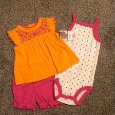 3 Price 9m Outfit Pink Sleeveless Playtime Sets, Pink Sleeveless Sets For Playtime, Sleeveless Pink Sets For Playtime, Playful Pink Spring Sets, Shark Tee, Bunny Outfit, Body Suit With Shorts