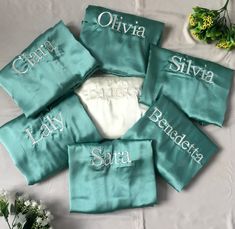 💖Hello!! Pretty Lady..💖 WithLovePjs is delighted to offer you these magnificent & most comfortable Silky Satin Bridal Robes for brides & bridesmaids. These Dusty green & Ivory robes are a perfect match for you & your bridesmaids to get ready in them. You can make these Satin robes look much more beautiful by adding the names or tags personalized on them. These Silk Kimono Robes are beautifully designed with lots of love and hard work for you to look very stylish in your wedding parties. As the White Sets For Bridesmaid Gift, Getting Ready Robes, Silk Bridal Robe, Satin Bridal Robe, Bridesmaid Robe Personalized, Monogram Robes, Bridesmaid Satin, Satin Robes, Bridesmaid Getting Ready