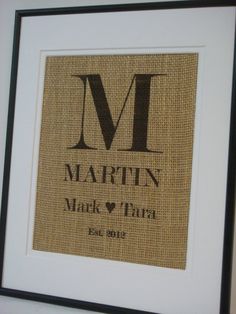 a framed photo with the letter m on it