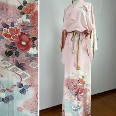 🌸welcome my shop🌸 the Japanese obi belt, kimono of vintage. One by one, it is made by handmade, there is only one design in the world. This is an original Japanese vintage Kimono. We sell only kimonos. The obi and obijime used in the photo are not included. It is cleaned and in very good vintage condition. like new Details 👘 check last picture ⇒condition sheet Why should you by from us? Our Kimonos have a history and story to tell. They are original Japanese vintage and therefore of the finest quality and sustainable on top. We clean our Kimonos to get rid of the dust and smell of the past and make them ready to wear. Because that's the way we would like to buy them! *The colors on your screen might slightly differ from the actual kimono colors. *We checked all our Kimonos / Haoris care Traditional Floral Print Kimono For Tea Ceremony, Floral Print Kimono For Tea Ceremony, Pink Kimono With Kimono Sleeves For Tea Ceremony, Pink Kimono For Tea Ceremony, Pink Vintage Long Kimono, Bohemian Kimono With Kimono Sleeves For Tea Ceremony, Bohemian Pink Kimono For Wedding, Pink Bohemian Kimono For Wedding, Pink Bohemian Wedding Kimono