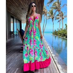 DETAILS Dress Cold gentle machine wash Product ID: SX230032701 Size Guide Dress Size chart Size/cm Bust Length S 84 130 M 89 131 L 99 132 XL 103 133 Mode Prints, Beach Dress Summer, Light Dress, Dress Sleeve Styles, Halter Maxi Dresses, Maxi Dress Green, Party Dress Long, Maxi Dress Blue, Medan