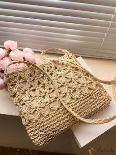 BirdinBag - Chic Summer Straw Bag, Ideal for Beach Travel or Vacation Beach Travel, Bag Bag, Color Khaki, Beach Trip, Straw Bag, Christmas Crafts, Straw, Zipper, Christmas