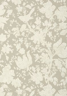 a black and white wallpaper with flowers on it