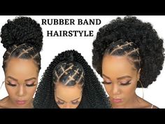 Twist Braids Ponytail Hairstyles, No Cornrow Crochet Hairstyles, Rubber Band Updo Hairstyles, Rubber Band Crochet Hairstyles, Rubber Band Twist Hairstyles, Rubber Band Ponytail Hairstyles, Natural Hair Tutorials Protective Styles, Rubber Band Hairstyles Natural Hair Easy