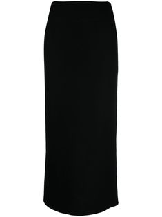 black wool high waist rear zip fastening straight hem mid-length Wool Straight Skirt, Wool Pencil Skirt, Pencil Skirt Black, Yohji Yamamoto, Skirt Black, Black Wool, Mid Length, Womens Bottoms, Pencil Skirt