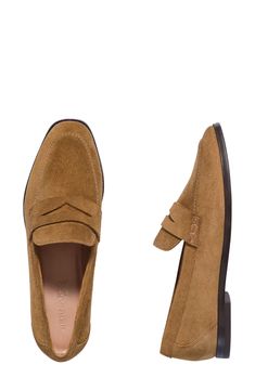 A well-cushioned footbed promises lasting comfort to this versatile leather loafer set on a slim, flexible sole. Leather upper and lining/rubber sole Imported Leather Loafers Women, Walk A Mile, Loafer Women, Leather Loafers, Nordstrom Rack, Rubber Sole, Leather Upper, Split, Loafers