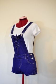 Item# 190506 I have been dying denim regularly - I just started dying other items like these overalls.  They have been a big hit! This item listing is the actual garment pictured. It is a vintage pair of bib overalls that I have dyed. It is ready to ship! ABOUT OVERALLS: Overalls are loose fitting. The waist measurement is about 1-2 inches larger than what you would normally wear.  Adult Small 32-34" waist.  Medium 34-36" waist,  Large 36-38" waist  XL  38-44" waist.  2XL  46-48" Waist 3XL 50-52 Denim Shortalls, Womens Overalls, Cotton Overalls, Bib Overalls, Overalls Women, How To Dye Fabric, Kids Jacket, Overall Shorts, Pacsun