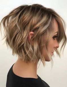 Hairstyles For Thinner Hair Wedding, Hair Longer In Front Shorter In Back Long Bobs, Angled Bob For Round Face, Angled Bob No Layers, A Line Bob Blonde, Textured Angled Bob Medium, Shaggy Bob Haircuts For Women, Slight Angled Bob With Layers, Subtle Bob Haircut