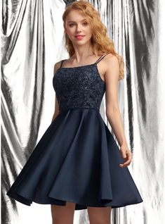 JJsHouse A-Line Square Neckline Short/Mini Lace Sequins Sleeveless No Dark Navy Spring Summer Fall Satin Height:5.8ft Bust:33in Waist:23in Hips:34in Homecoming Dress. #JJsHouse #ALine #SquareNeckline #ShortMini #Lace #Sequins #Sleeveless #No #DarkNavy #Spring #Summer #Fall #Satin #HomecomingDress Satin Prom Dress Short, Prom Dress Short Lace, Mini Prom Dresses, Mini Homecoming Dresses, Satin Homecoming Dress, Sequin Prom Dresses, Lace Homecoming Dresses, A Line Prom Dresses, Prom Dresses Online