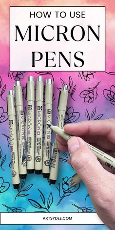 how to use micron pens for art and crafts with pictures on the back ground