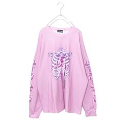 ACDC RAG Skeleton Loli-pop L/S T-shirt (Pink) - YOUAREMYPOISON Pink T-shirt For Fall Streetwear, Oversized Harajuku Long Sleeve T-shirt, Emo Long Sleeve Tops For Streetwear, Pink Cotton Emo T-shirt, Emo Long Sleeve Graphic T-shirt, Pink Oversized Long Sleeve T-shirt, Long Sleeve Tops With Skull Print, Pink Harajuku Style Screen Print Top, Pink Harajuku Style Top With Screen Print