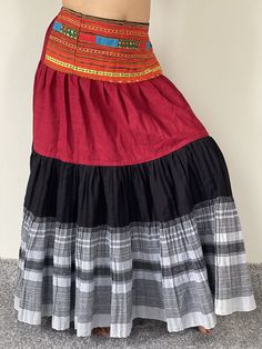 "Maxi Hmong elastic waist Skirt,Thailand Hmong Hill Tribe Maxi Skirt,Amazing Hilltribe skirts , made by Hilltribe fabric Maxi Hmong elastic waist Skirt, 100% cotton and Hilltribe Fabric Measurements - W 30--36\" - Hip 38\" - Total Length : 41\" ❤️ PAYMENT We accept payments via PayPal only. ❤️❤️ Delivery Time : USA only 2business days Canada: 2- 3 business days France: 2- 3 business days Germany 2- 3 business days North America: 2- 3 business days Europe: 2- 3 business days Australia, New Zealan Traditional Multicolor Tiered Maxi Skirt, Traditional Multicolor Maxi Skirt For Festivals, Traditional Patchwork Skirt For Festivals, Traditional Festival Skirt With Patchwork, Folk Style Long Skirt For Festivals, Bohemian Multicolor Skirt With Traditional Patterns, Traditional Lined Maxi Skirt For Festivals, Traditional Long Skirt With Elastic Waistband, Traditional Multicolor Skirt For Festival