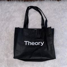 New Theory Brand Reusable Bag :) Black Packable Bags For Shopping, Black Reusable Shopping Bag, Black Casual Reusable Bag, Casual Black Reusable Bag, Black Reusable Shoulder Bag For Shopping, Black Reusable Bag For Everyday Use, Reusable Black Shoulder Bag For Shopping, Reusable Black Bag For Everyday Use, Black Recyclable Tote Shoulder Bag