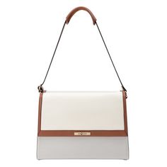 a white and brown purse on a white background