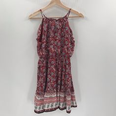 Nwt. Please See Pictures. Measurements Are Approximate. Armpit To Armpit: 15.5” Shoulder To Hem: 32” Waist: 11.5” Px Red Spaghetti Strap Summer Mini Dress, Red Spaghetti Straps Summer Mini Dress, Red Floral Print Sundress With Spaghetti Straps, Red Floral Sundress With Spaghetti Straps, Casual Red Halter Neck Sundress, Red Flowy Mini Sundress, Red Summer Dress With Spaghetti Straps, Red Flowy Maxi Sundress, Red Flowy Casual Sundress