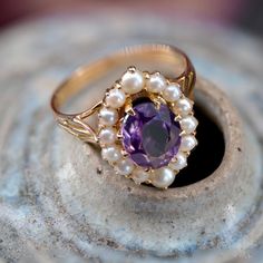 Amethyst Vintage Ring, Vintage Cocktail Rings, Pearl Rings, Vintage Cocktail Ring, Gold Eagle, Antique Ring, Eagle Head, Vintage Cocktail, Gold Wire