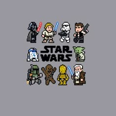 pixel art with star wars characters