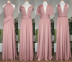 "ROSE QUARTZ Convertible Dress ❤ ❤ SIZING & DRESS MEASUREMENTS : ❤ ❤ Average: - Waist circumference from 24 inches to 42 inches Maximum stretchiness Size 0-14 Plus - Waist circumference from 34 inches to 52 inches Maximum stretchiness Size 16-26 Length: Measure from your high waist (Just above your belly button) to the floor. Choose Floor LENGTH : from Waistline to Bottom: 44 inches or 46 inches. ** PLEASE MEASURE YOUR LENGTH BEFORE ORDERING. ** SWATCH SAMPLES CAN BE PURCHASED HERE: https://www. Dusty Rose Infinity Dress, Quartz Bridesmaid Dress, Rose Quartz Dress, Multi Wrap Dress, Wrap Dress Plus Size, Multiway Dress, Custom Bridesmaid Dress, Plus Size Petite, Dress Drape