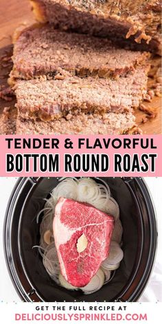 Looking for easy Father's Day recipes? Learn how to cook a Bottom Round Roast! Thanks to a hands-off method in the crockpot, you can have tender, juicy roast beef that's infused with so much flavor. Put it on your Memorial Day dinner menu first! Crockpot Bottom Round Roast, Round Roast Recipes, Slow Cooker Round Roast, Memorial Day Dinner, Juicy Roast Beef, Bottom Round Roast Recipes, Bottom Round Roast, Crockpot Roast Recipes, Recipes Learn