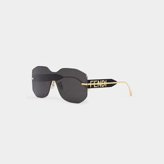 Fendi rectanglular shield sunglasses in metal  Lens/bridge/temple (in mm): 0-0-140 Adjustable nose pads Logo on temples  100% UVA/UVB protection Made in Italy Luxury Rectangular Shield Sunglasses With Uva Protection, Shield Sunglasses, Bergdorf Goodman, Temple, Fendi, Bridge, Tops Designs, In Italy, Sunglasses