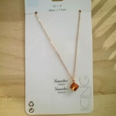 November Birthstone Necklace Nwt. November Stone, November Birthstone Necklace, November Birthstone, Gold Orange, Orange Gold, Birthstone Necklace, Stone Necklace, Womens Jewelry Necklace, Birthstone