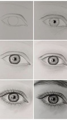 four different views of an eye