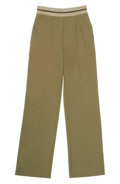 Pleats mark the front of these classic trousers with a comfy elastic waist and an ultrasoft virgin-wool blend. 48% virgin wool, 48% polyester, 4% elastane Dry clean Imported Solid Wool Dress Pants For Work, Solid Full-length Wool Pants, Classic Pants With Elastic Waistband, Full Length Solid Wool Pants, Full Length Wool Pants, Solid Wool Tapered Leg Pants, Formal Pants With Elastic Waistband For Fall, Formal Elastic Waistband Pants For Fall, Classic Tailored Pants With Elastic Waistband