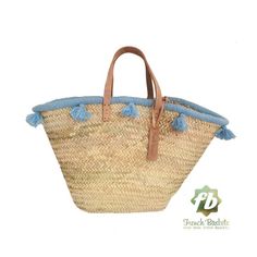 French Baskets  Pastel Blue : French Basket, Moroccan Basket, straw bag, french market basket, Beach French Basket, French Market Basket, Moroccan Basket, Beach Basket, French Baskets, Natural Baskets, Wool Bags, Market Basket, Straw Beach Bag